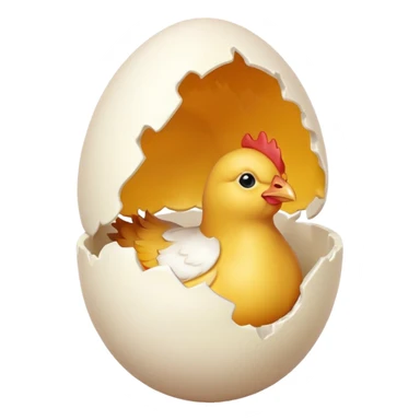 an egg cracking open with a small chicken inside sticker