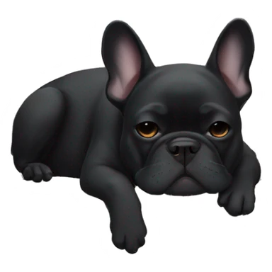 An all-Black French bulldog napping sticker