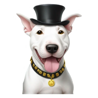 A very rich White Bull terrier with lots of money  sticker