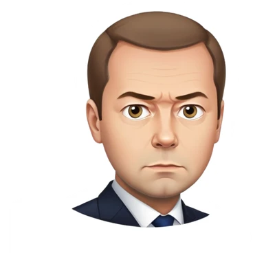 portrait of Dmitry Medvedev with a serious expression sticker