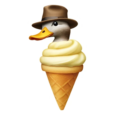 a duck with a ice cream hat  sticker