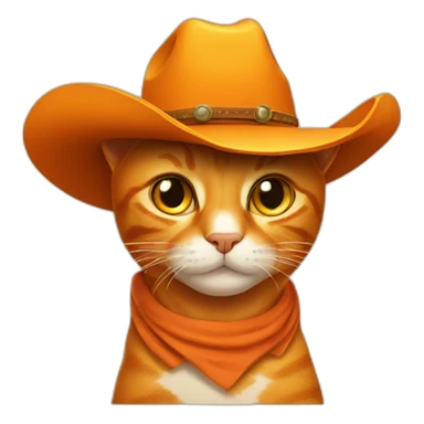 orange cats with cowboy hat sticker
