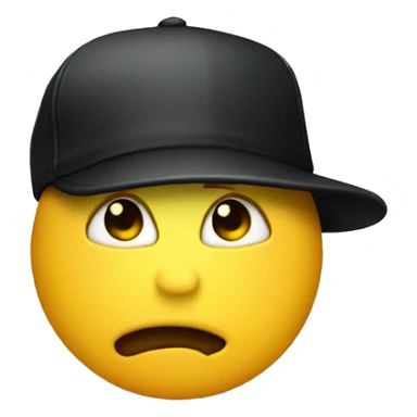 The classic yellow circle face emoji but with a backwards hat and biting his lip like a fuckboy sticker