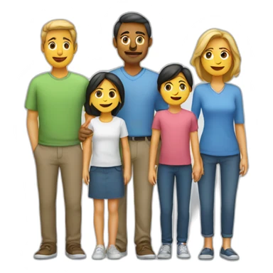 Family with father, mother, boy, girl sticker