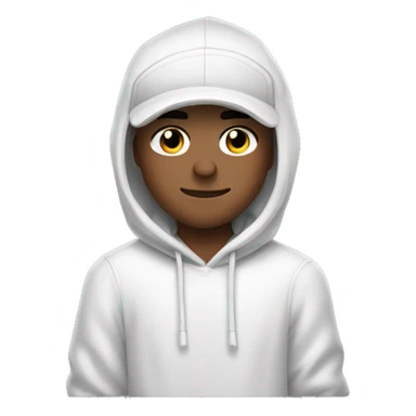 White boy gamer wearing airpods, wearing a hoodie and a cap sticker