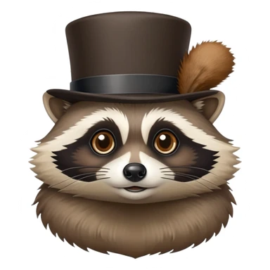 raccoon tipping top hat sticker