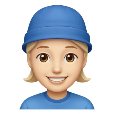 Mavi şapkalı gülen yüz sticker