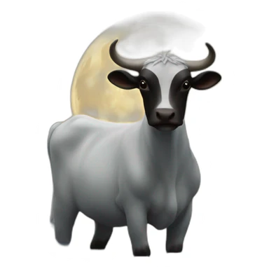 una vaca la luna el mar sticker