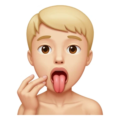 person choking self with tongue out sticker