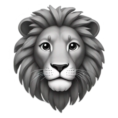 A lion in black and white with simple lines sticker
