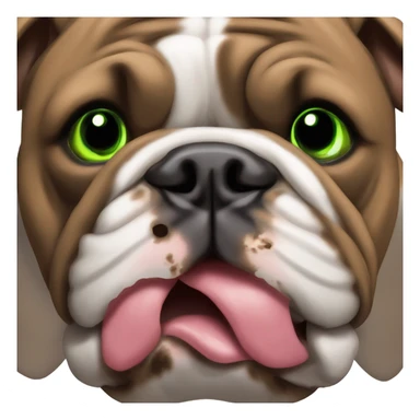 Chocolate Brown color English bulldog pocket bully with green eyes sticker