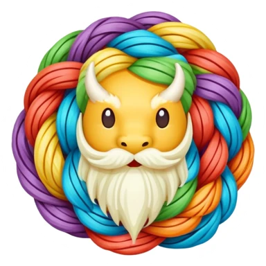Dragon's beard candy hand-pulled sugar threads wrapped around filling, simplified emoji style with bold outlines and bright colors, cartoon style Longxu Tang sticker