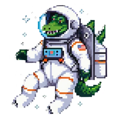 crocodile astronaut in space sticker