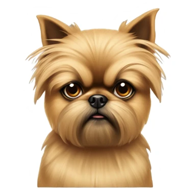 Brussels Griffon cross-bred with Pomeranian, only beige, angry sticker