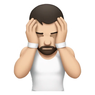 mma fighter hiding his face using hands sticker