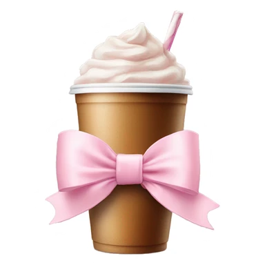 light pink bow on light pink bow on a ice coffe sticker