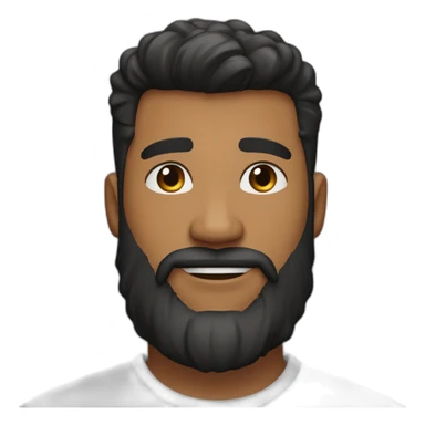 caramel brown skin male, black haircut hair with a skin fade haircut, good beard, white teeth, black t shirt approximately 32 years old, good beard, chest up, confident sticker