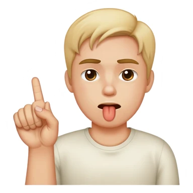 Middle fingers in drool face sticker