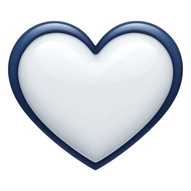 White and navy heart sticker