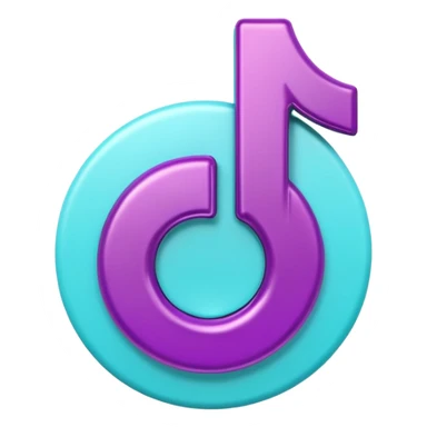 Purple and Cian Symbol of TikTok app sticker