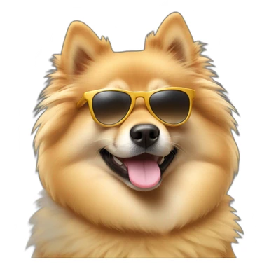 golden spitz with sunglasses sticker