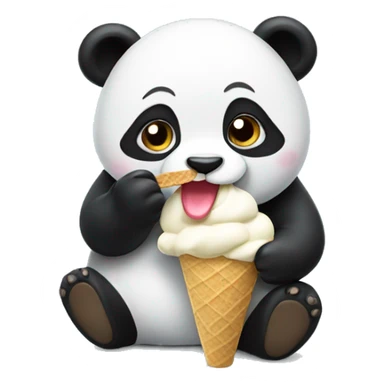 Panda eating ice cream sticker