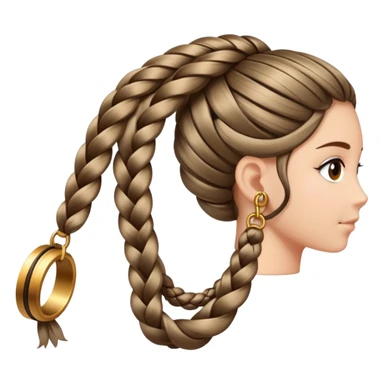 hair braid with decorative rings sticker