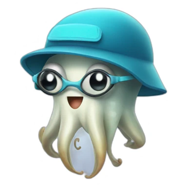 Squid wearing a visor sticker