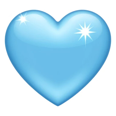 light sky blue heart with blingbling effect sticker