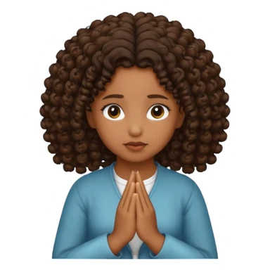brown girl praying curls black sticker