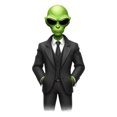 alien gangster full, front and back view sticker