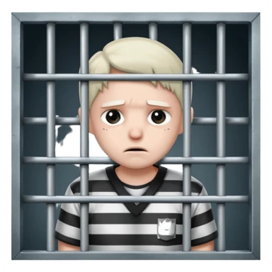 criminal in jail behind bars the bars should be in front of the person sticker