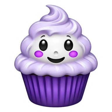 cupcake fantasma roxo e branco sticker