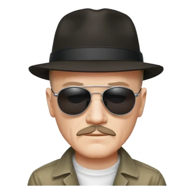 Hizenberg in hat and black sunglasses  sticker
