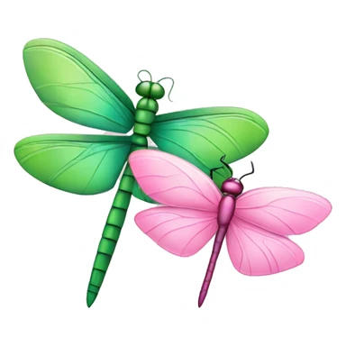 Green dragonfly and pink butterfly sticker