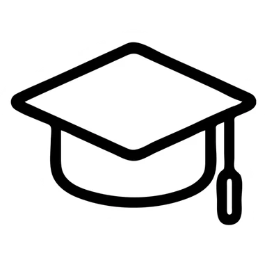 academia icon, graduation cap, minimal, clean lines, modern icon style sticker