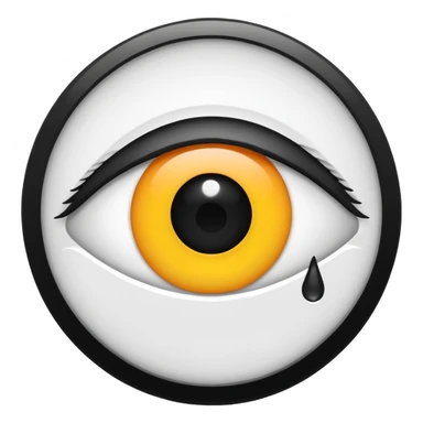 iOS emoji, minimal eye symbol, circle with dot, flat sticker