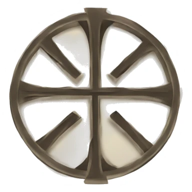 circle with triple tau cross inside sticker