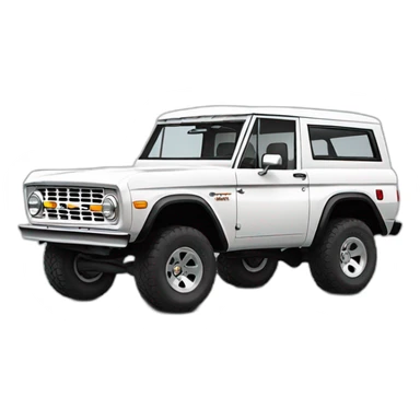 White Ford bronco sticker