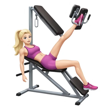 female doing leg extension machine sticker