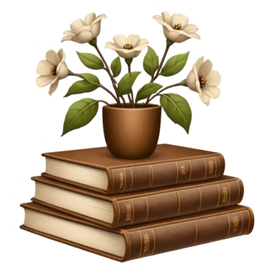 Kahve çiçek kitap sticker