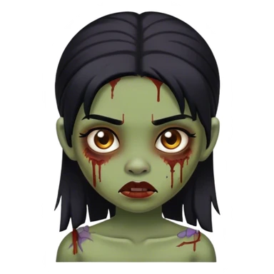 girl Zumbi with black hair sticker