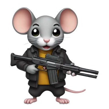Mouse with a gun sticker