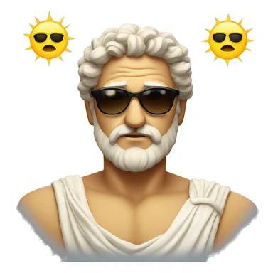 Greek god with sun glasses  sticker
