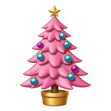 Cute pink christmas tree sticker