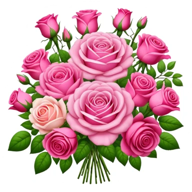 Huge pink flower bouquet with different flowers and pink tones and roses sticker