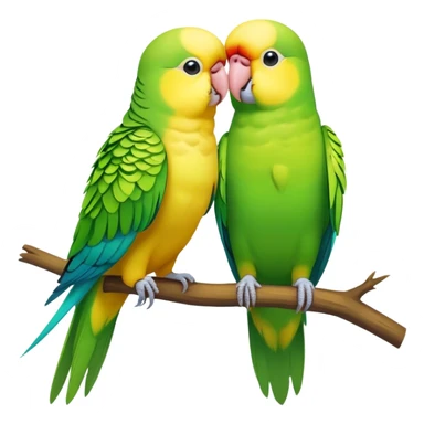 Parakeets in love ￼ sticker