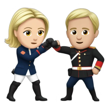 Marine Le Pen fighting Macron sticker