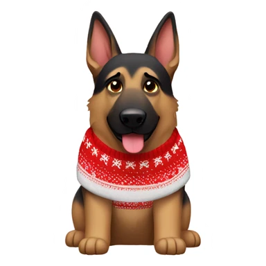 German shepherd with Christmas sweater  sticker