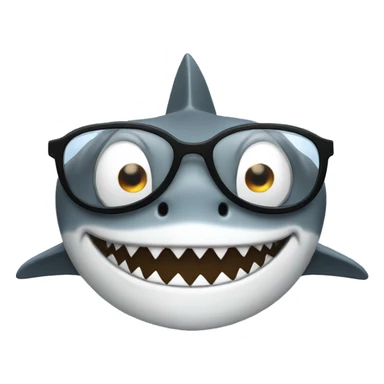 Shark with glasses sticker